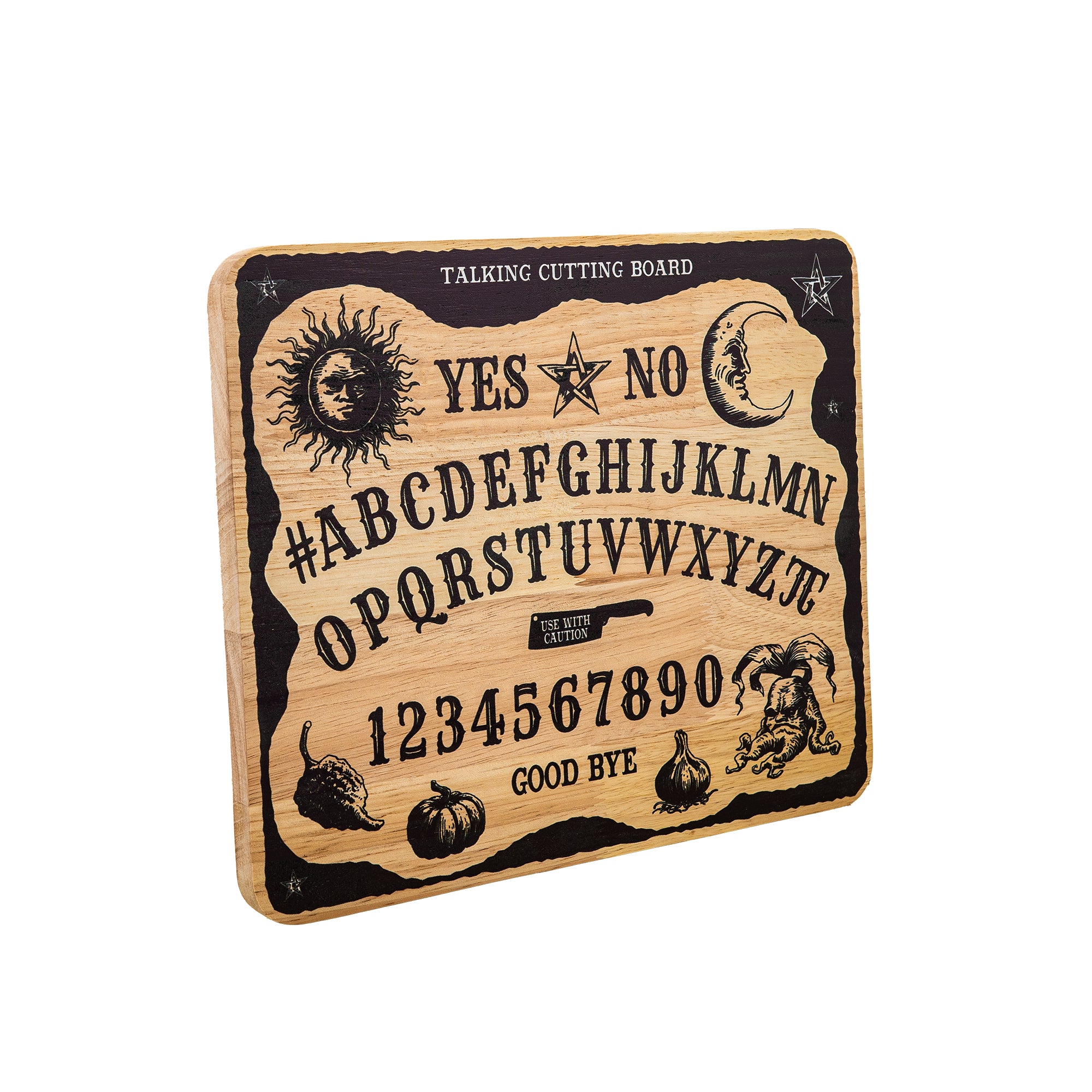 Ouija-Schneidebrett: das Abendessen steht heute in den Buchstaben